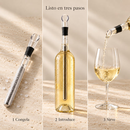 Cómo usar el enfriador de vino en tres pasos: congela, introduce y sirve